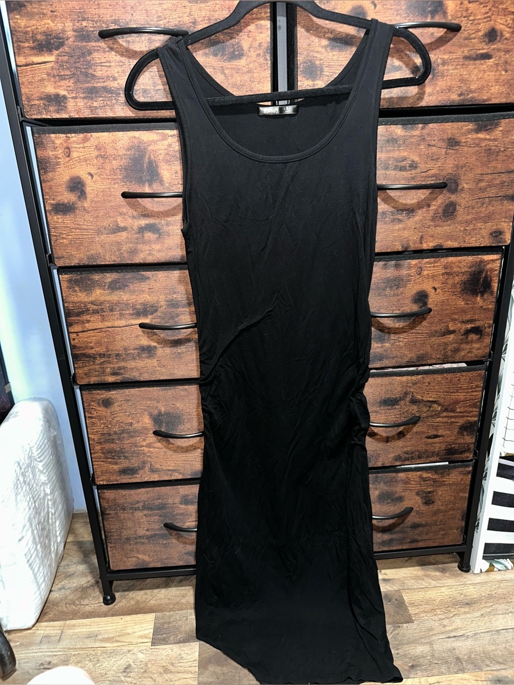 Classic Black Scoop-Neck Maxi Dress - Maternity Wear